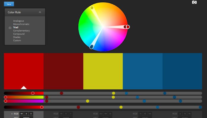 Example of Adobe's Color CC tool in use