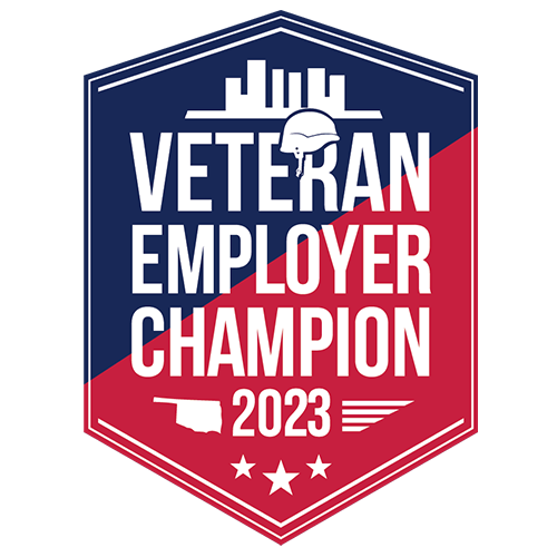 Emblem in recognition of being a Veteran Employer Champion Badge-Oklahoma