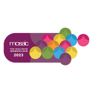 emblem and recognition for the Mosaic Top Inclusive Workplace 2023