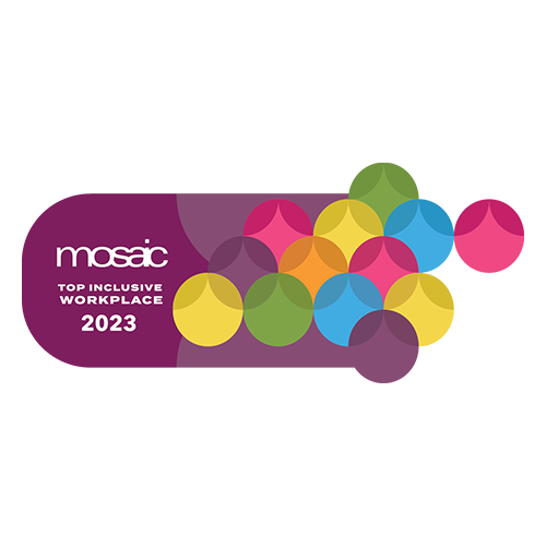 emblem and recognition for the Mosaic Top Inclusive Workplace 2023