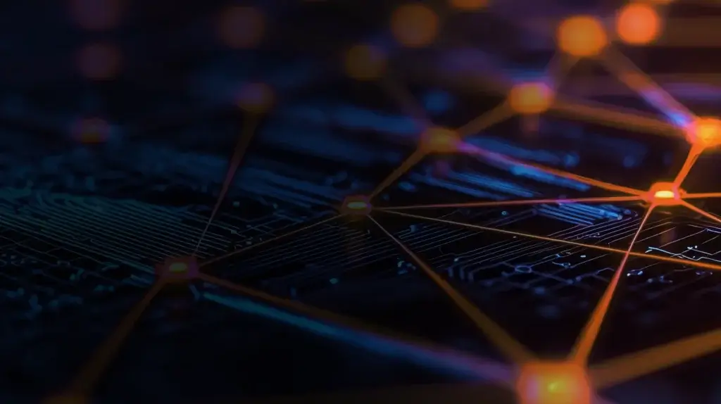 Cover of Retail Tech Case Study Showing neon orange connection points