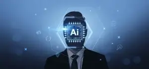 A human with AI overlay to indicate the comparison between AI and an Instructor for PMP Exam Prep.